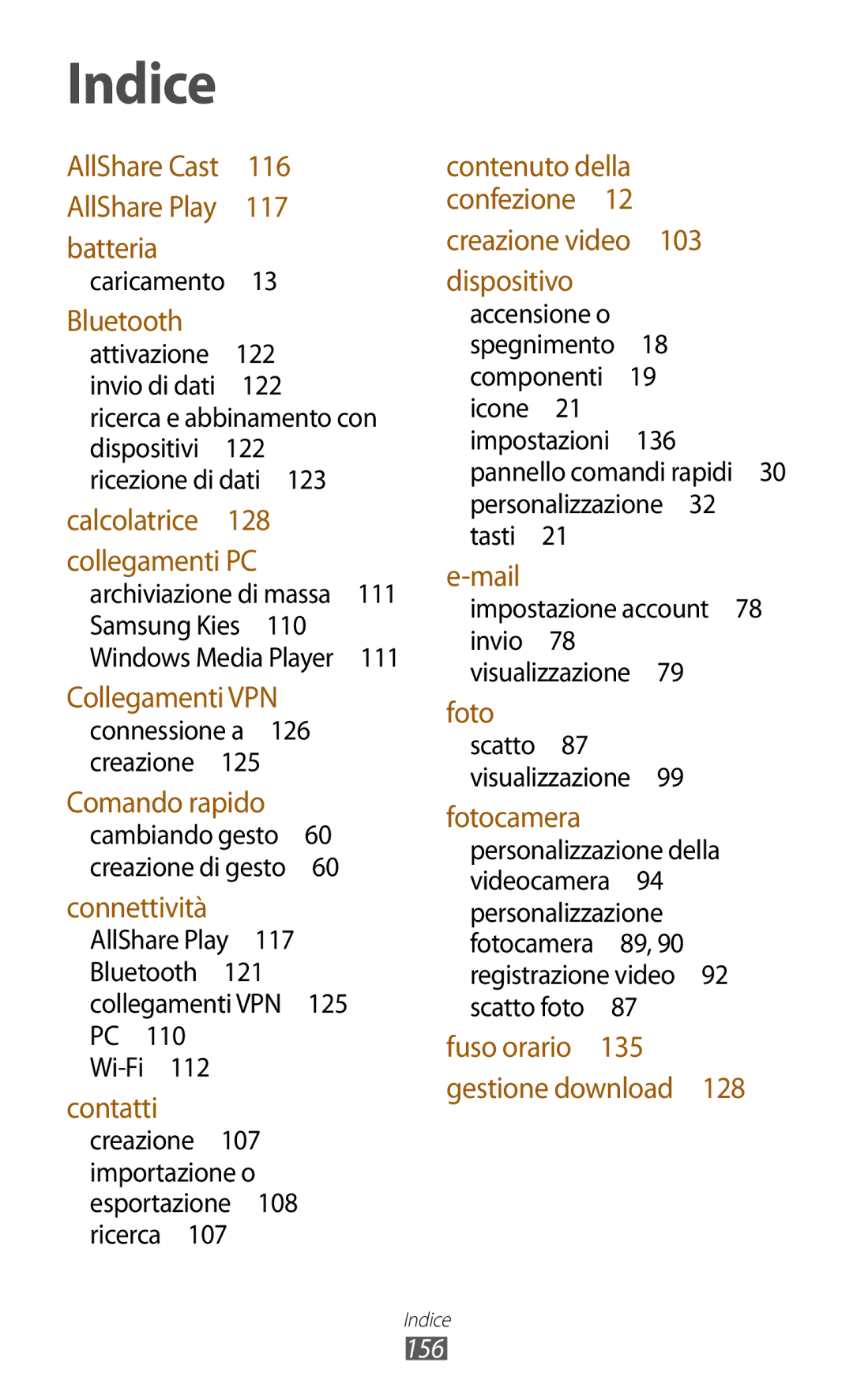 Samsung GT-N8010ZWATUR manual Caricamento , 122, 111, Icone , Pannello comandi rapidi 30 personalizzazione 32 tasti  